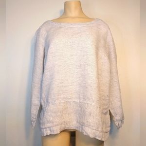 Tahari Linen Striped Top Size M